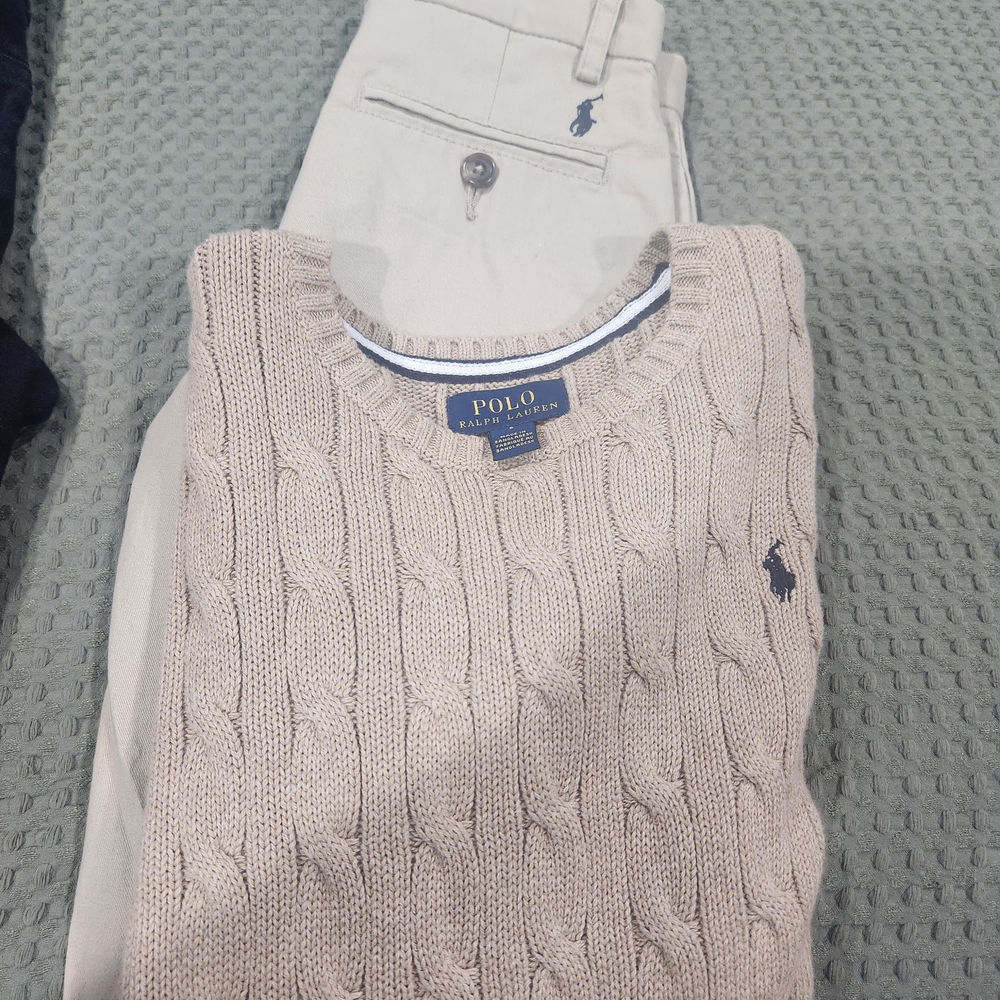 Polo by Ralph Lauren Men's Beige Cable Knit Sweater